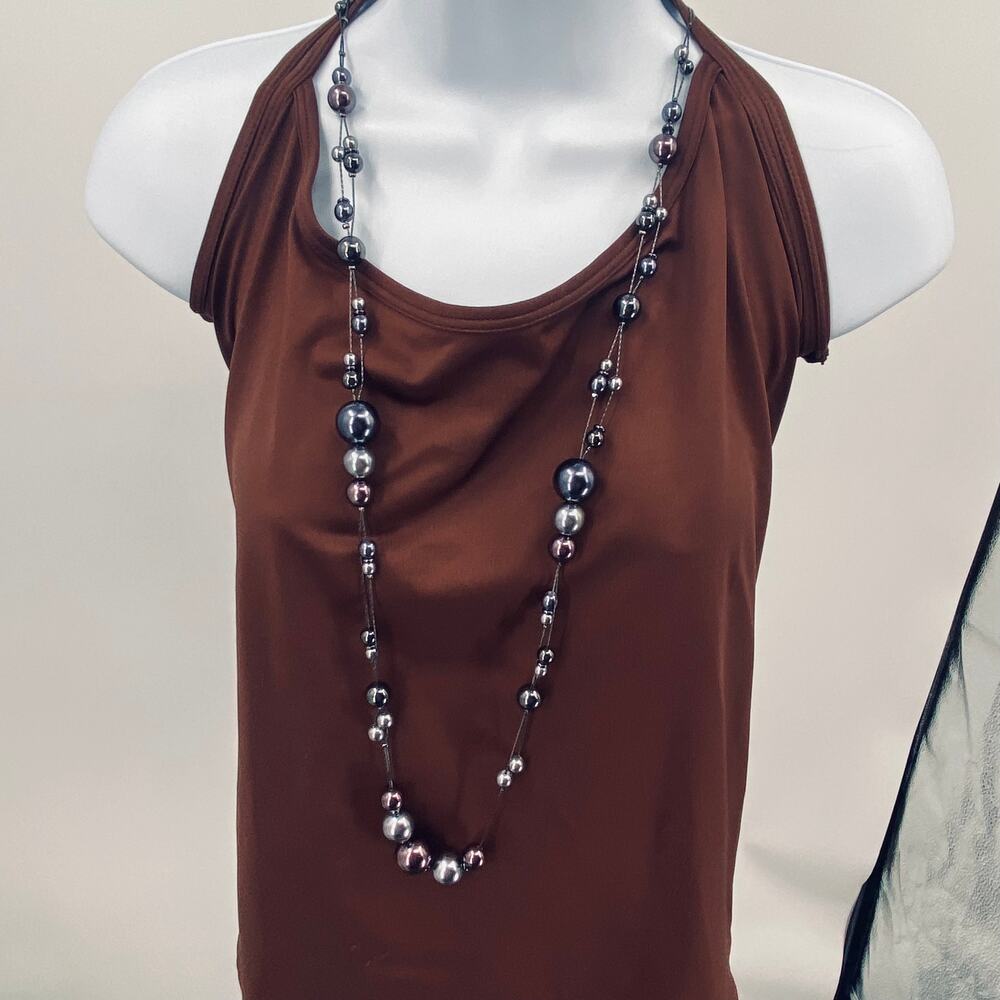 Silver Faux Pearl Statement Necklace